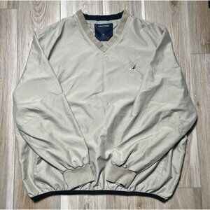 Vintage Nautica V Neck Windbreaker Golf Jacket - Men Size XL *Stained